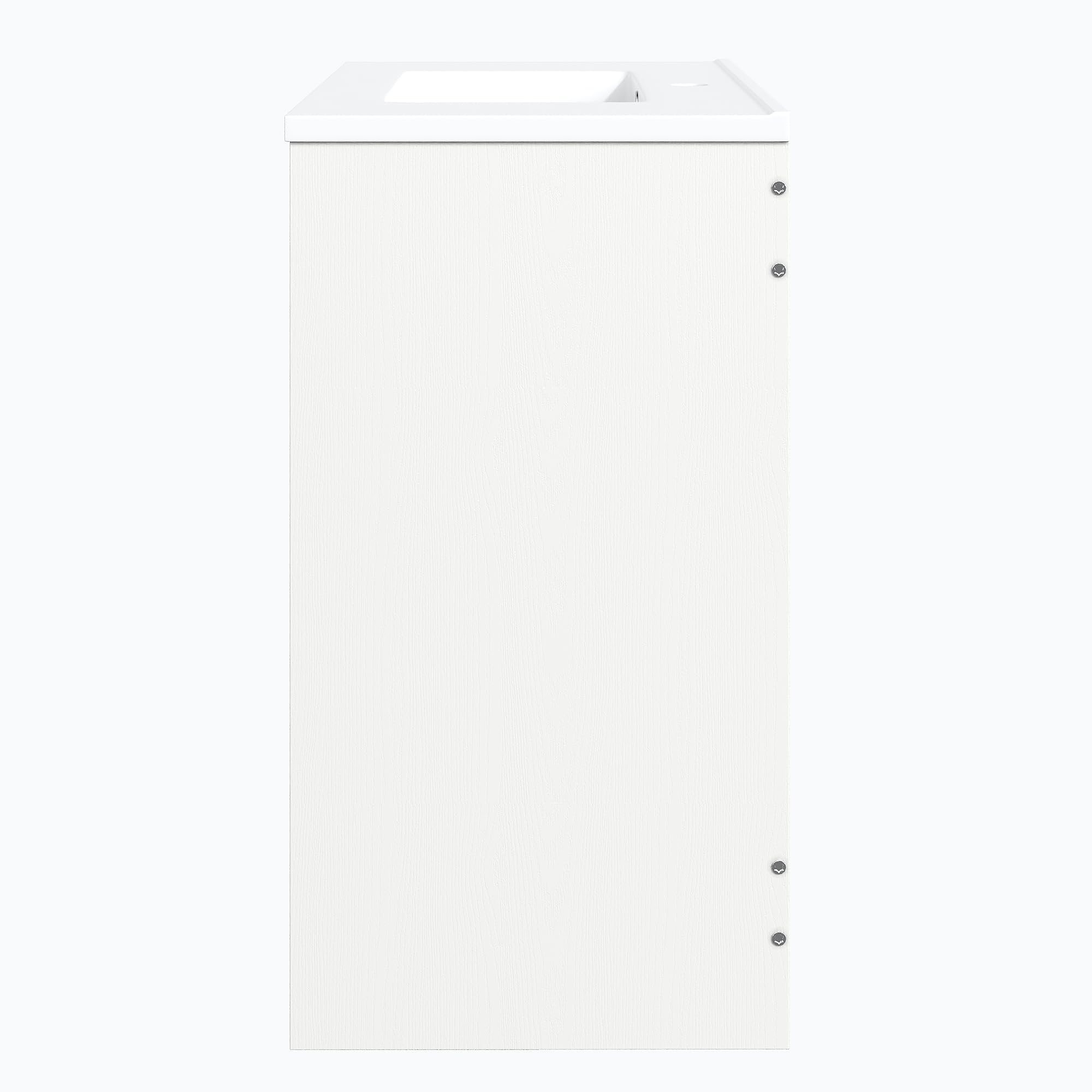 Mueble de baño moderno con lavabo de cerámica y cajones, color blanco