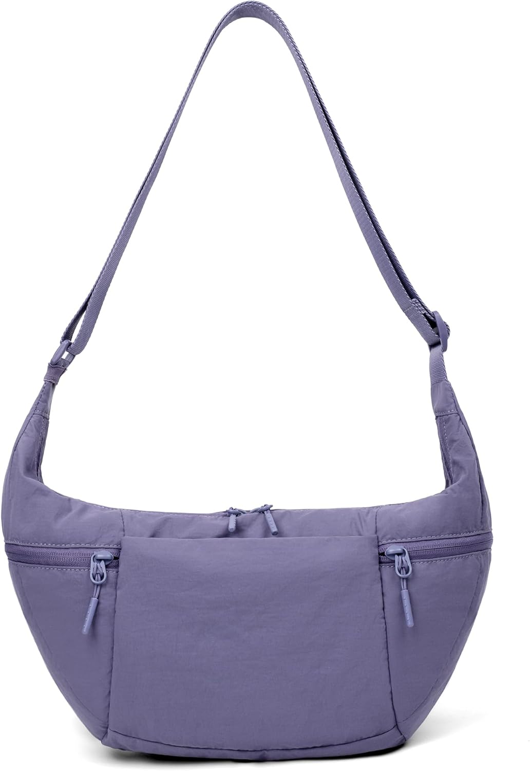 VONAL Nylon Crescent Crossbody Bag, Sloughy Shoulder Hobo Bag for Women, Lightweight Moon Bag Dumpling Sling Bag Purse