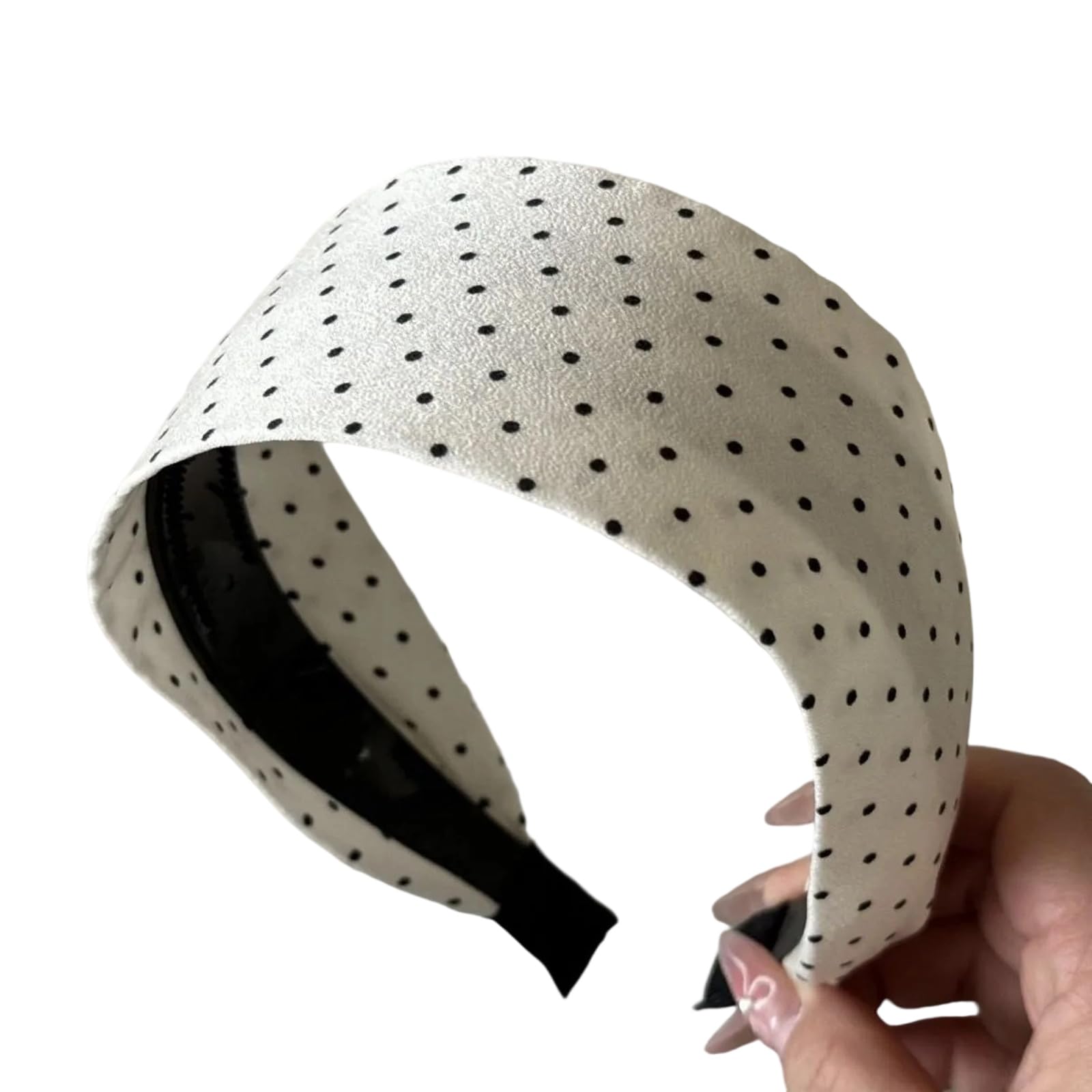 MICFENY Black White Scattered Floral Hair Band Nonslip Wide Headpiece Stretchy Cloth Hair Accessories For Girls And Women