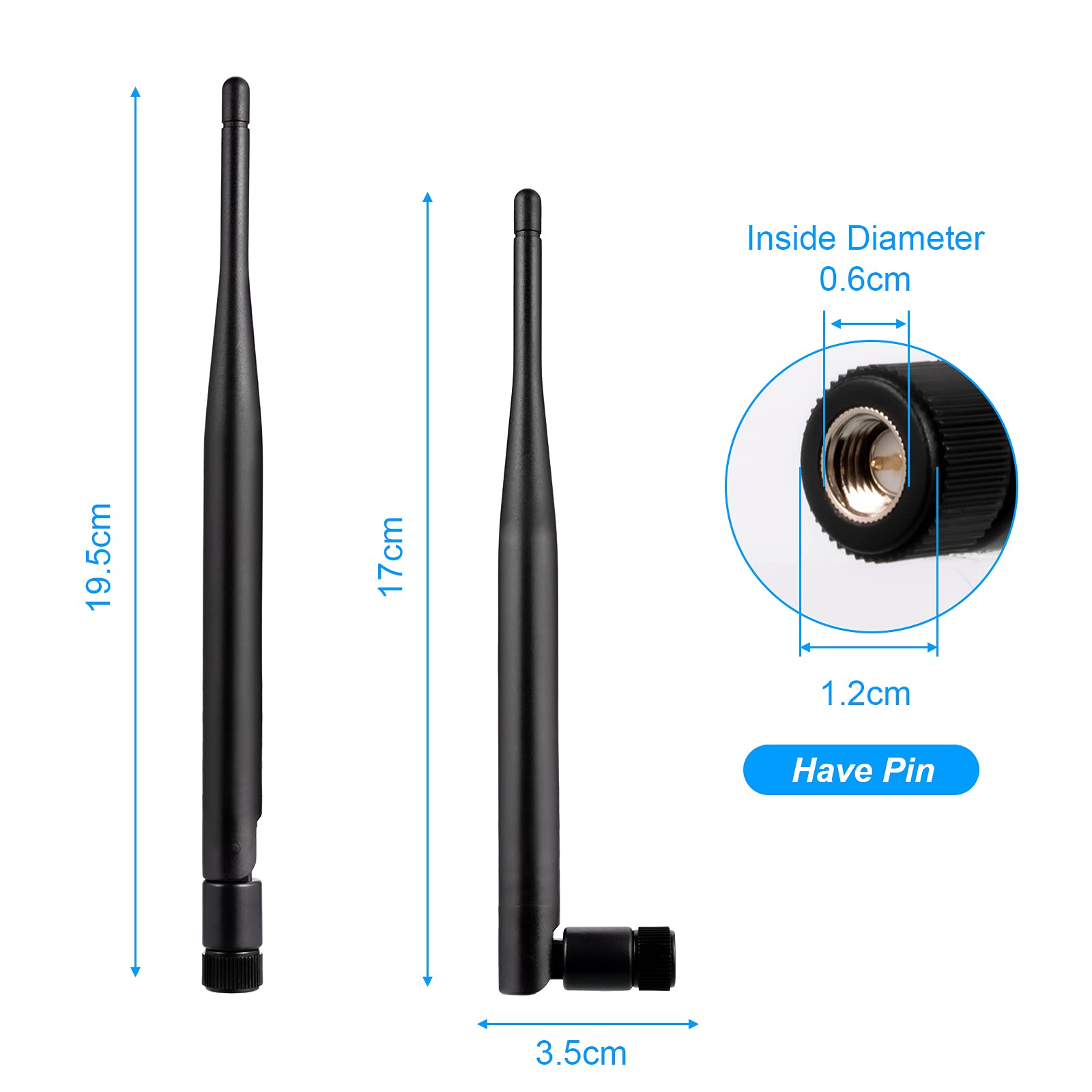 Antenna WiFi 6dBi SMA maschio a doppia banda 2,4 GHz 5,8 GHz MIMO antenna per router WiFi, PC desktop, adattatore USB, schede PCI-E, FPV, ripetitore di portata wireless
