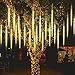 Aunus Luci Della Pioggia di Meteore 50cm 8 Tubi IP65 Nevicate che cadono Luci Meteore Doccia Pioggia Luci Luce a cascata per la decorazione della casa del giardino della festa nuziale (bianco caldo)
