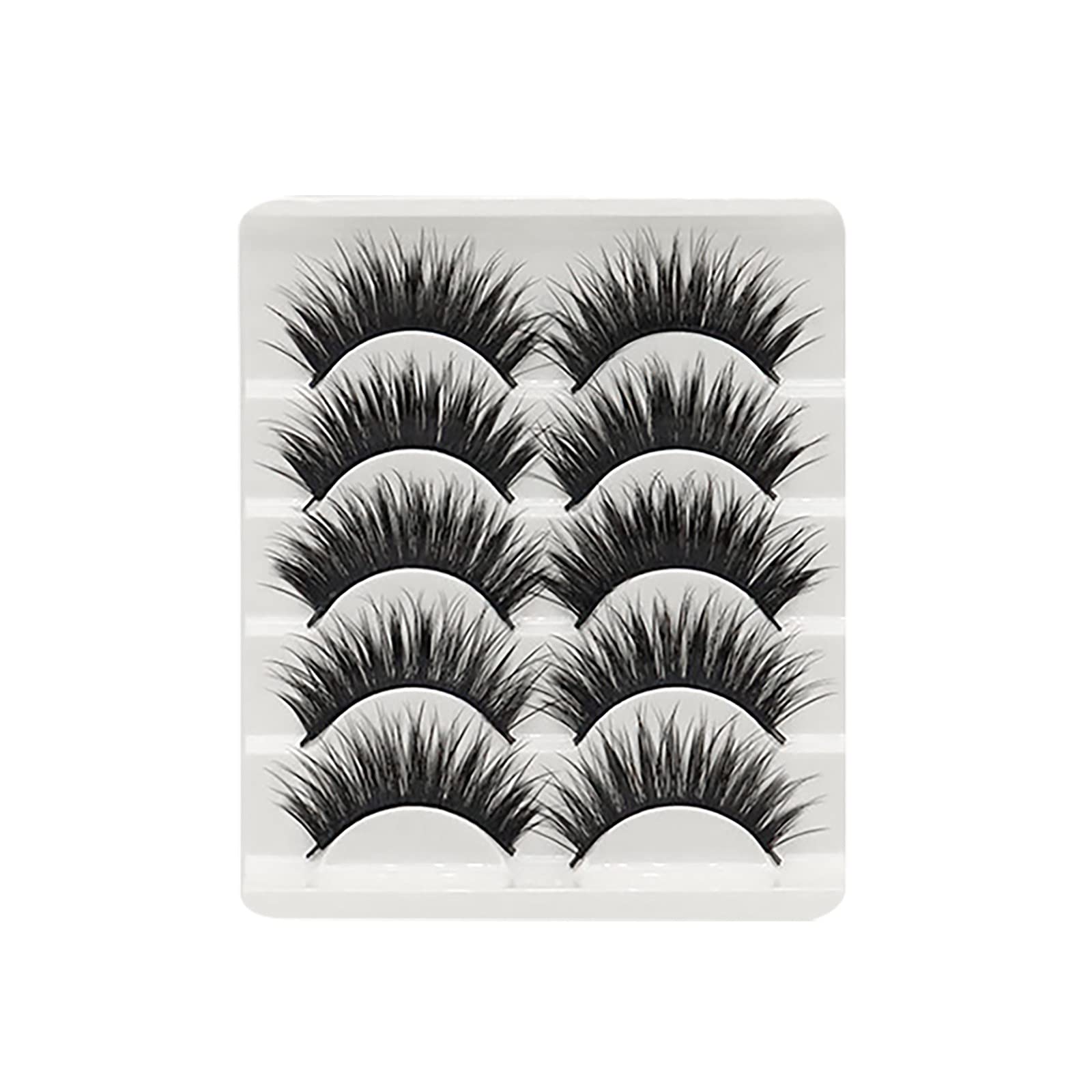 Dramatic Lashes Coloured Reusable Mixed Thick Eyelash Lashes Wispy Mink Light Eyelashes And Eyelash Curler Mini Partial