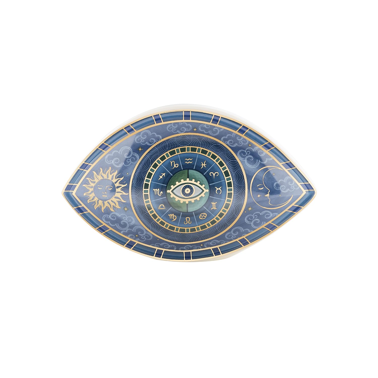 KARMA AND LUCK Celestial Unity - Evil Eye Zodiac Ceramic Statue,20 x 12 x 13.5 cm, Handmade in Southeast Asia, Ideal for Home Decor Gifts