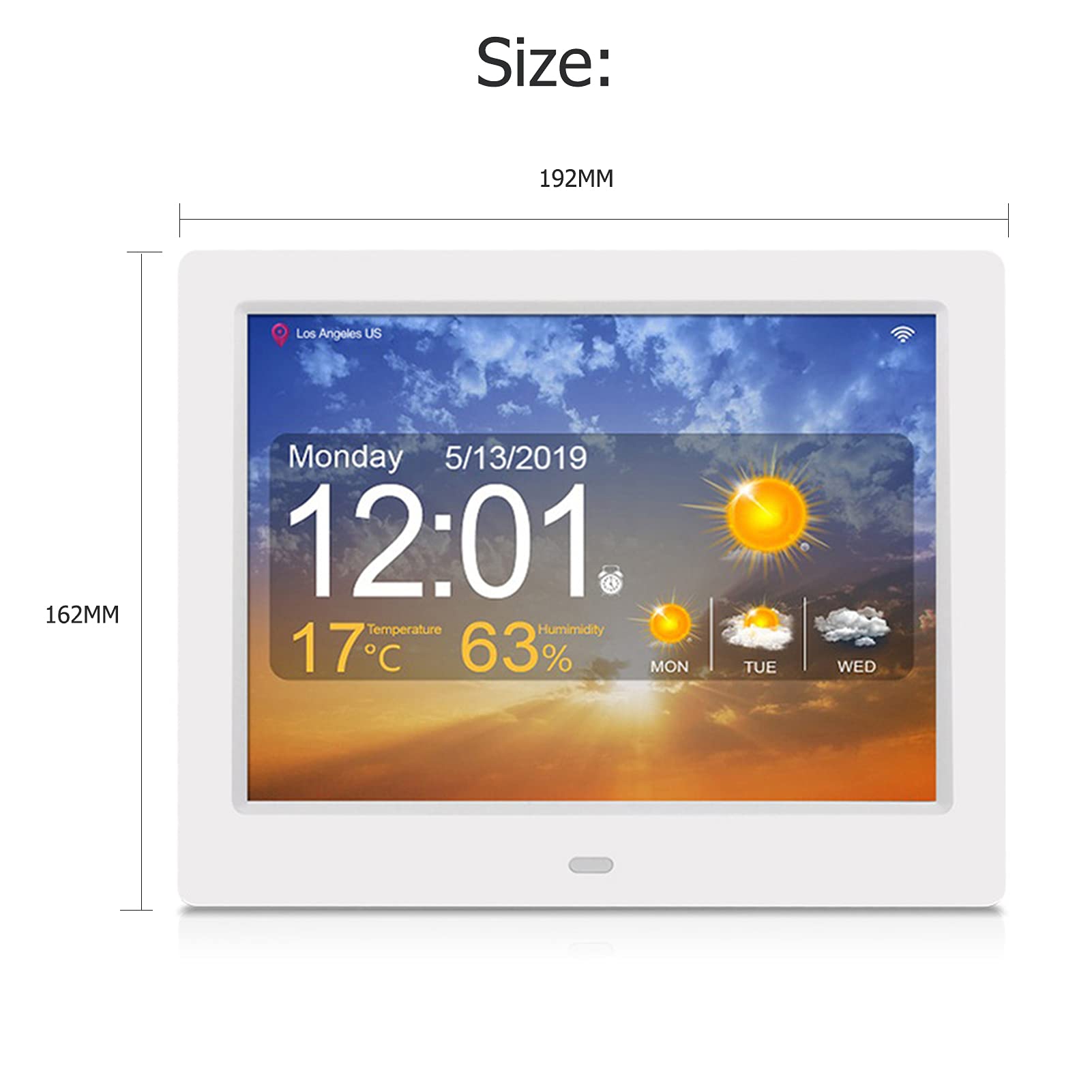 Digitaler Wecker Mit Datum & Kalender – 17,8 Cm Display, Automatische Helligkeit, Temperatur & Luftfeuchtigkeit (weiß)