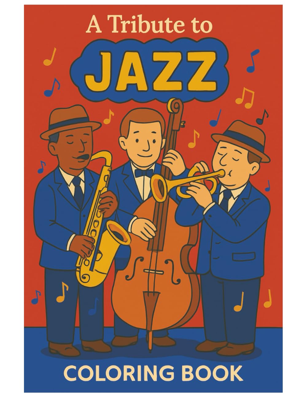 A Tribute To Jazz Coloring Book: Coloring Book Celebrating the Legends, Sounds, and Spirit of Jazz Music. Gift for kids, and adults. Gift for musicians and jazz lovers. Coloring for relaxation.
