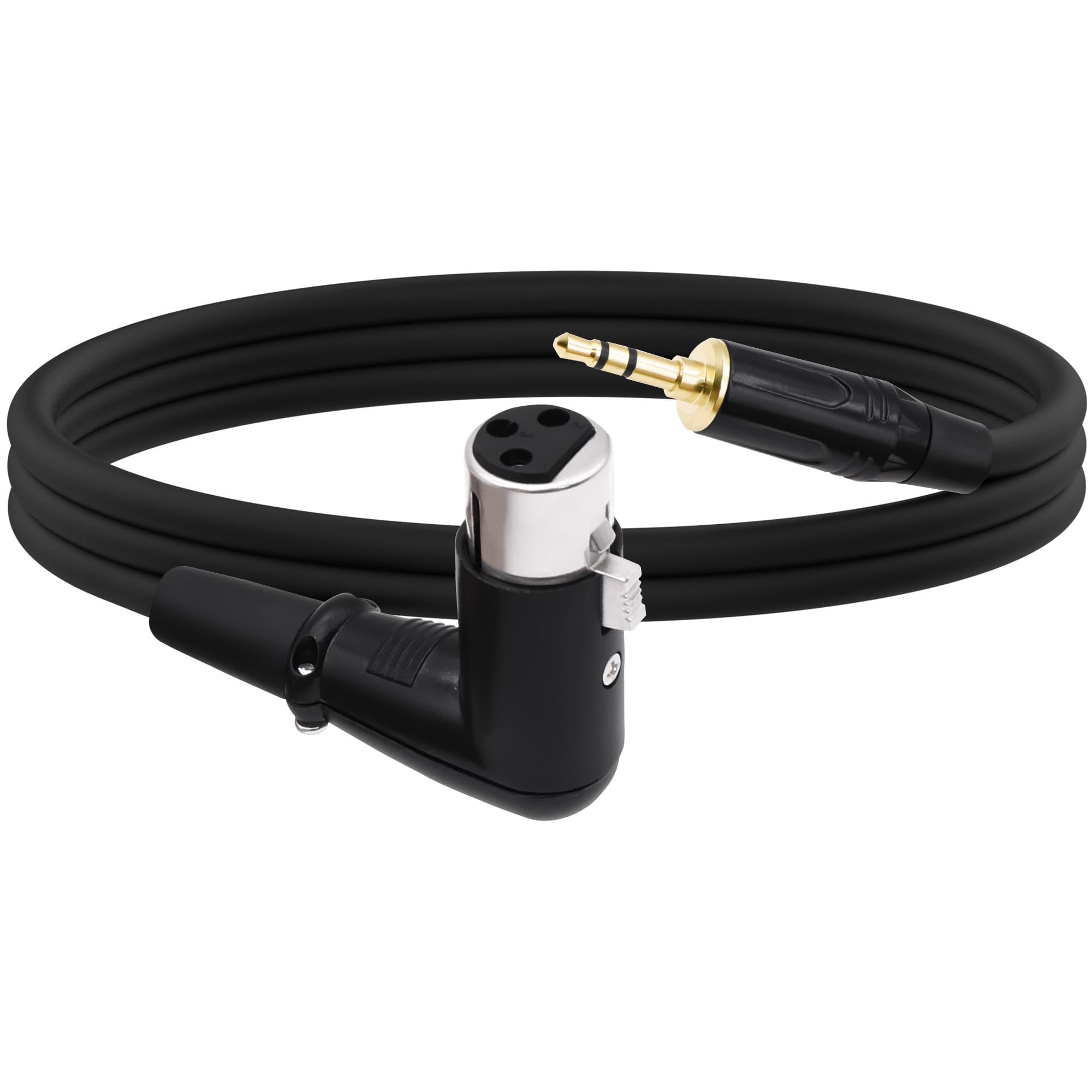 YARCHONN 3.5mm TRS to XLR Balanced Cable Right Angle XLR Female to 1/8 Quarter inch TRS Male Audio Cable Adapter HiFi Stereo Speaker Cord for Smartphone Laptop Mixer Speaker