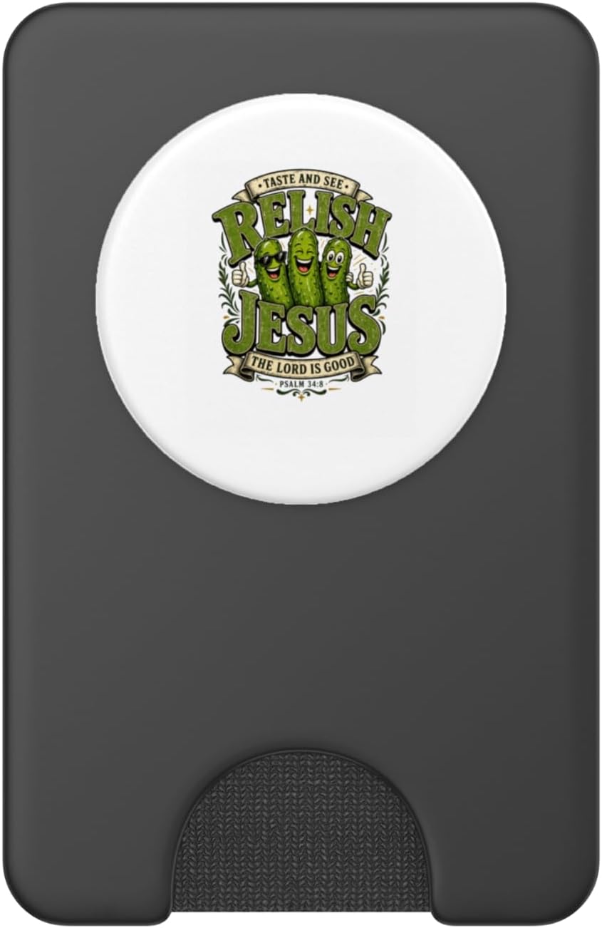 Christian Food Pun Faith Inspirational Humor Taste and See PopSockets PopWallet for MagSafe