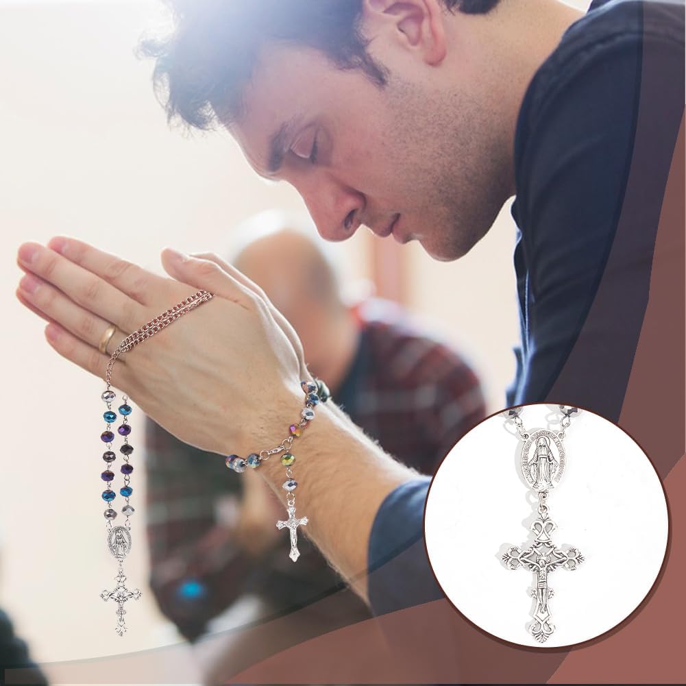 PH PandaHall Rosary Jewelry Making Kit 1064pcs Easter Necklace Making Set Rosary Prayer Making Supplies First Communion Necklace Set Cross Beads Kit for Ramadan Bracelet Necklaces Jewelry Making - Image 6