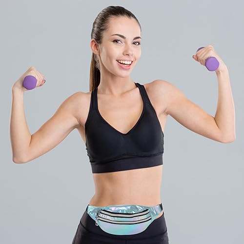 Miniatura 7 de PATIKIL Riñonera de los años 80 para mujer, riñonera ajustable de los años 90 para fiestas, correr, multicolor