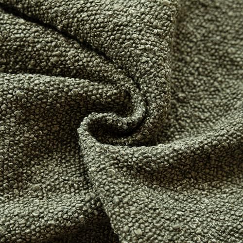 Image of Foindtower Set of 2, Decorative Textured Boucle Throw Pillow Covers Accent Solid Pillow Cases Neutral Soft Cozy Couch Cushion Case for Chair Sofa Bedroom Living Room Home Decor 24x24 Inch Moss Green
