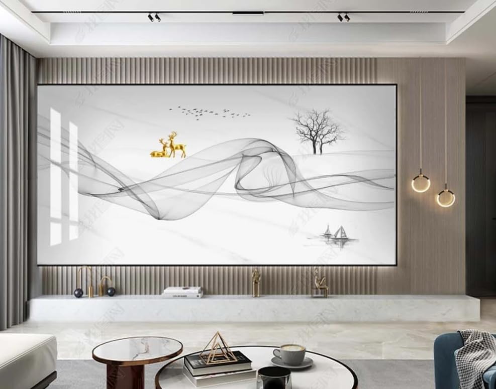 Papier Peint Intissé Style Chinois Ceinture À Volants Poster Géant Mural Salon
