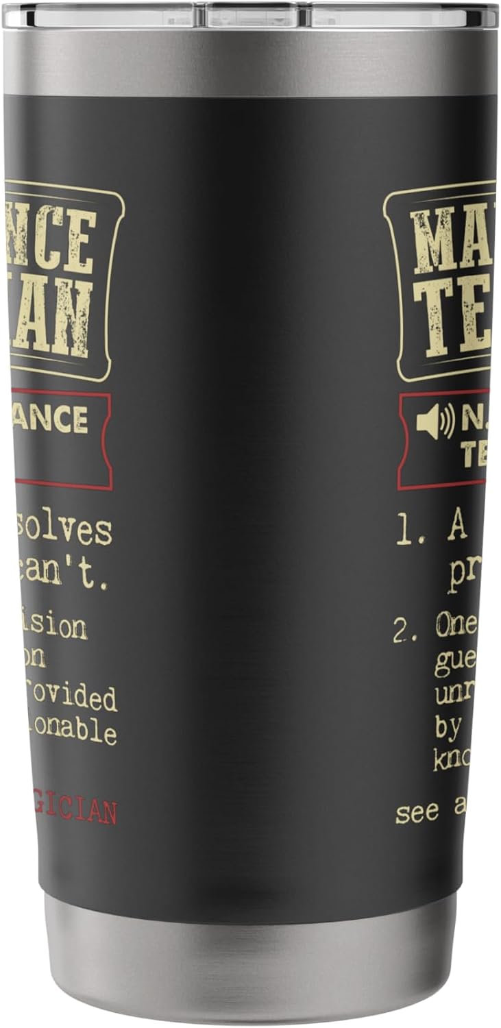 Maintenance Technician Gift Funny Dictionary Definition Stainless Steel Insulated Tumbler image 2