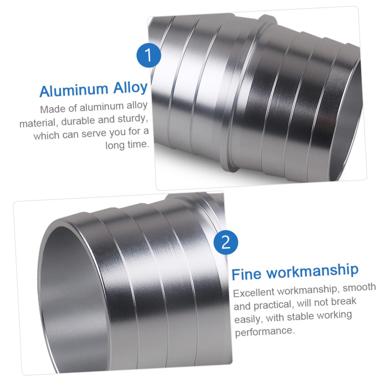 ABOOFAN 2 Pièces Adaptateur De Durite De Radiateur Universel Connecteur De Tuyau De Liquide De Refroidissement Coupleur De Tuyau D'arrosage Doiteur De Tuyau Seul Alliage D'aluminium Silver