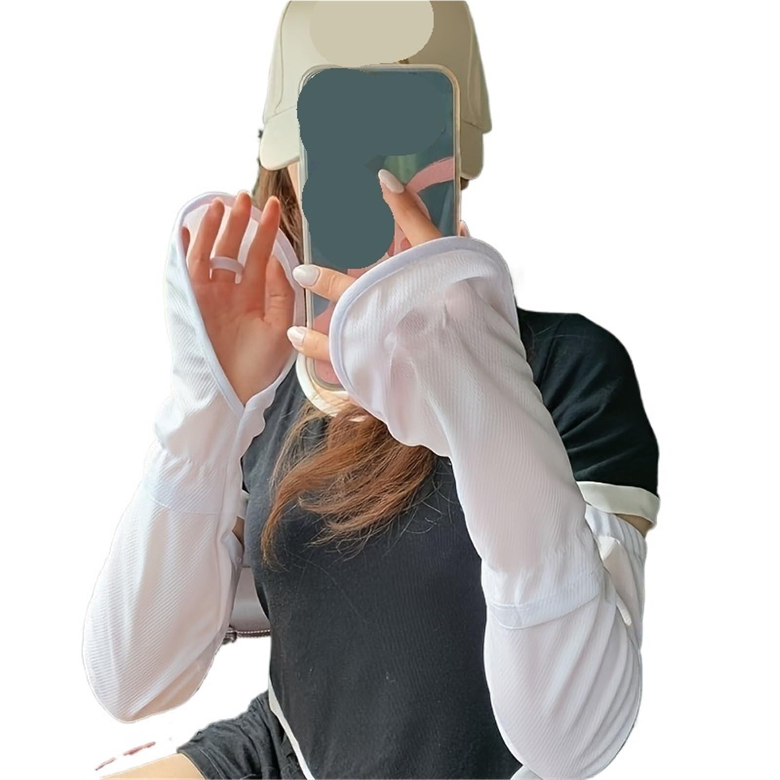 Mangas de seda hielo para protección solar de mujer en talla grande sueltas 3