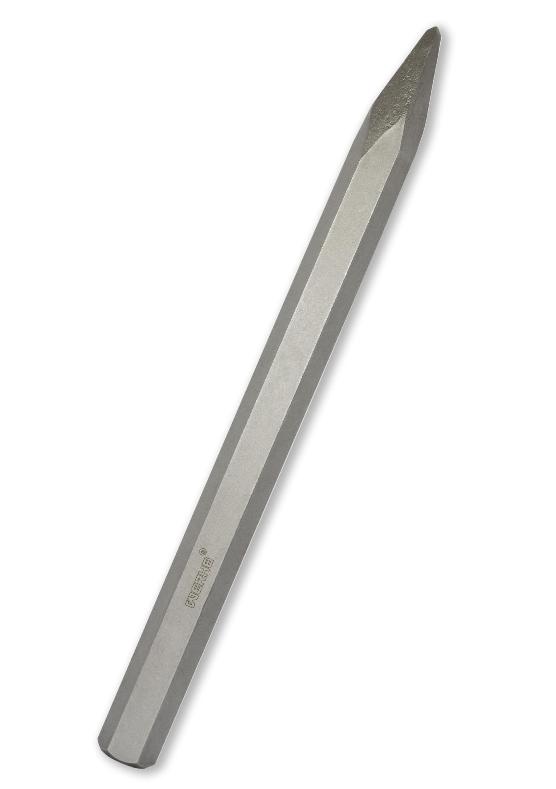 WERHE Scalpello a punta 28x400mm – Acciaio robusto per martello demolitore – Attacco esagonale HEX28 – Compatibile con i modelli più comuni – Qualità professionale per calcestruzzo e muratura