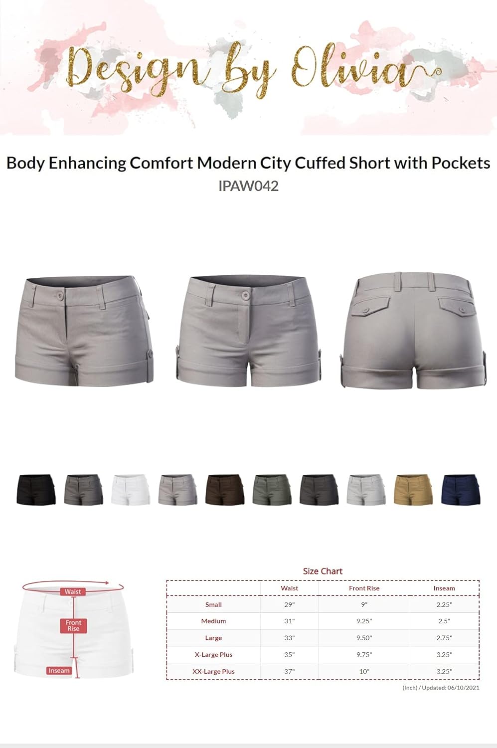 Design by Olivia Women's Body Enhancing Comfort Modern City Cuffed Short with Pockets - Image 7