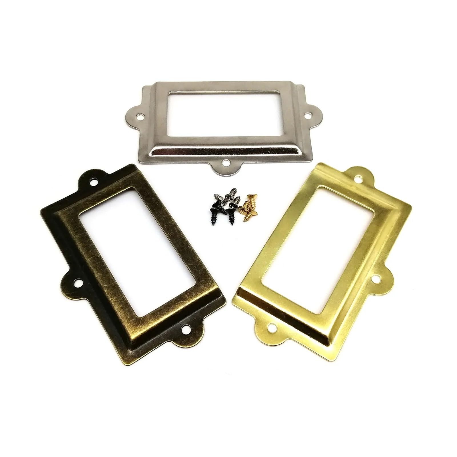 Cidegoo Bronze 30Pcs Iron Label Pull Frame Handle File Name Card Holder For Drawer Cabinet Furniture