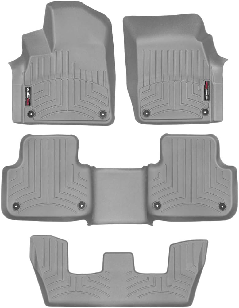 WeatherTech Custom Fit FloorLiners for Audi Q7 - Full Set (46887-1-2-3), Grey