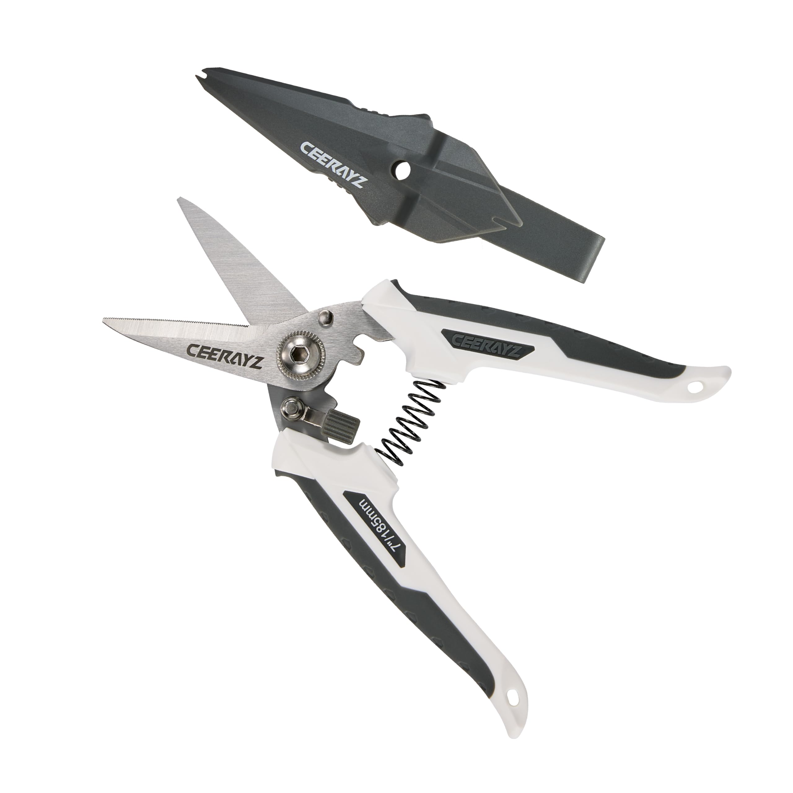 CEERAYZ 185mm Scissors All Purpose Heavy Duty, Garden Shears, Scissors for DIY Projects Office, Production Lines, Pruning