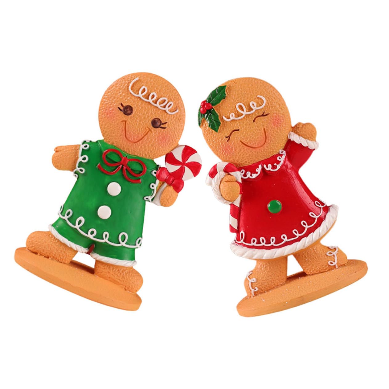 2piezas Adorno De Mesa De Jengibre Navideño Centro De Mesa De Navidad Decoración De Gingerbread para Celebraciones Festivas y Infantiles
