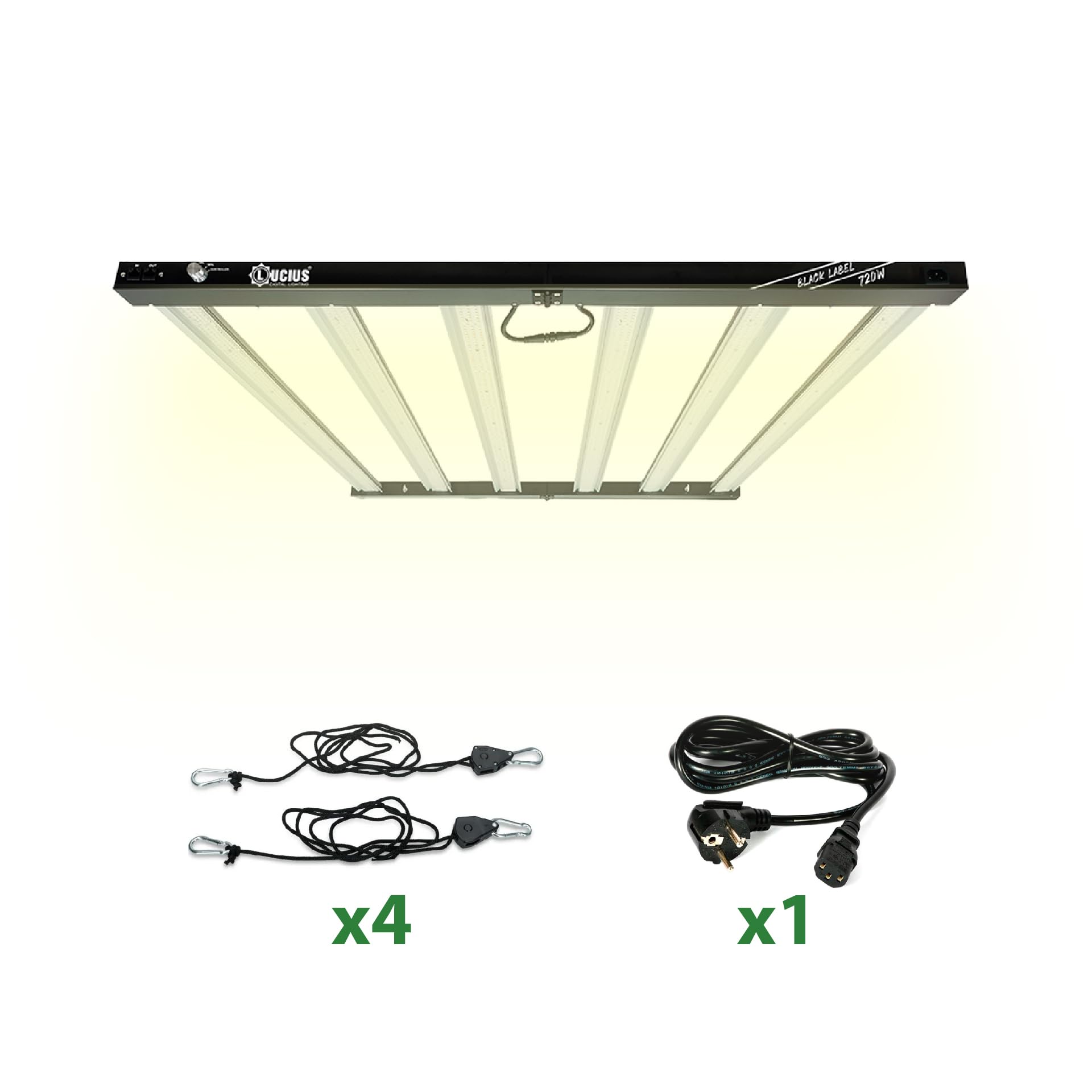 Lucius - LED 720W BLACK LABEL con Driver Integrado - 2.6 µmol para Cultivo Interior - Espectro Completo para Crecimiento y Floración - Máxima Producción, Resina y Calidad en Flores y Frutas