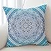 Sleepwish Elephant Mandala Pattern Pillow Case Crystal Arrays Blue Bedclothes Pillow Cover Mandala Printed Square Pillowcase 18x18 Inches (4)