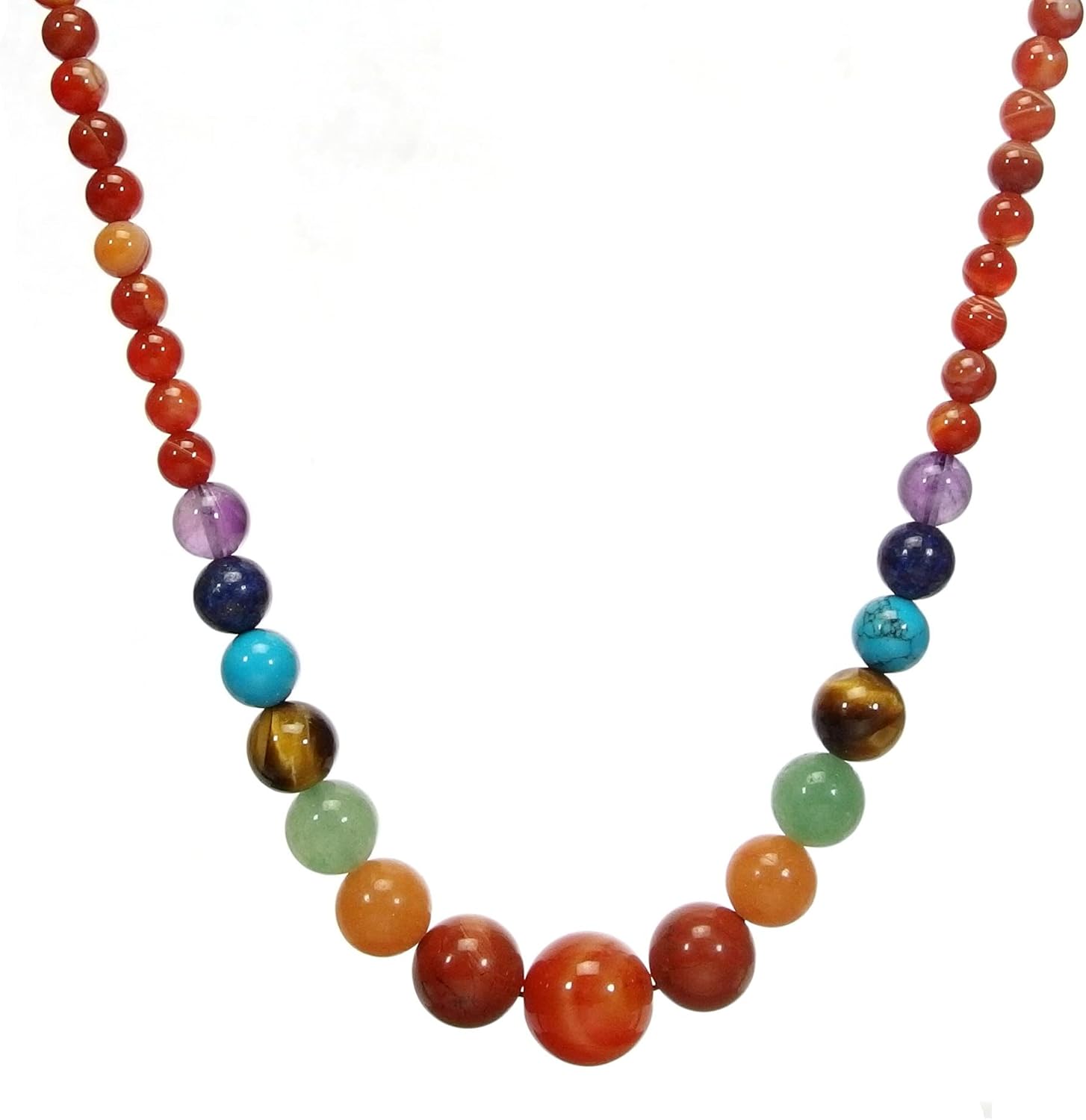7 Chakra Necklace for Women Strong Healing Crystal Genuine Stone Beaded Gemstone Ne...