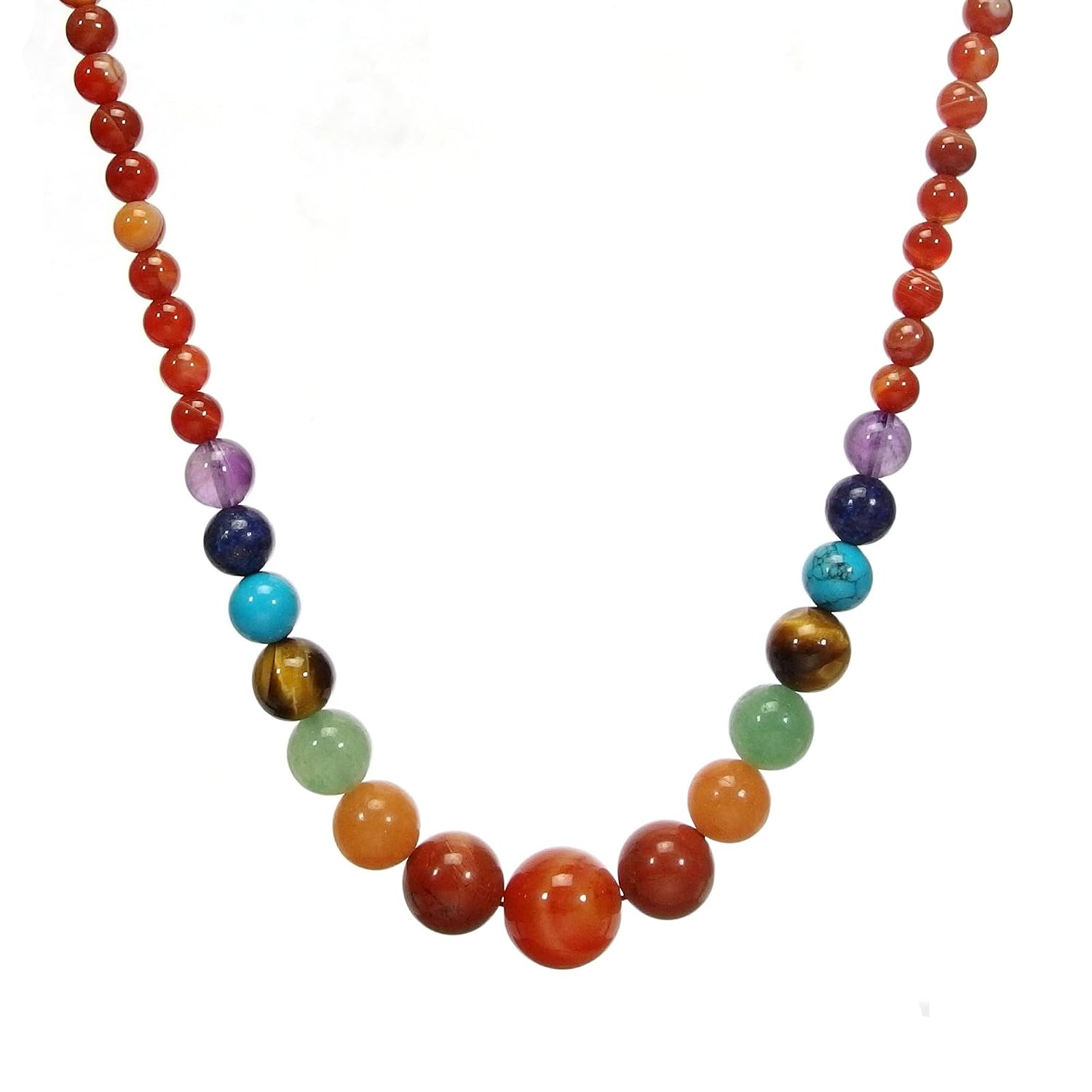 7 Chakra Necklace for Women Strong Healing Crystal Genuine Stone Beaded Gemstone Necklace 20 inches Jewelry Gifts for Women Mom