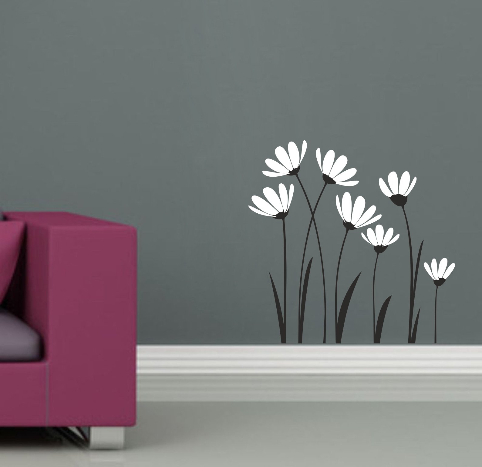 Decor Kafe White Flowers Wall Sticker Standard Size- 60cm X 60cm Color - Multicolor (Suitable for - Bedroom, Kitchen , Bathroom , or Any Type of Smooth Surface) (B074JB276N) Amazon Price History, Amazon Price Tracker