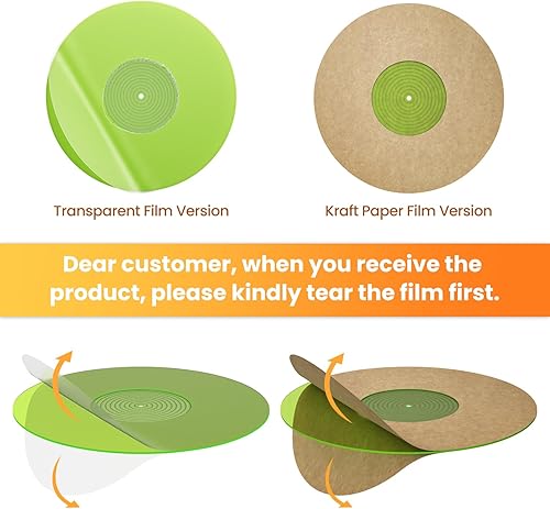Miniatura 4 de Turntable Mat Record Platter Slipmat: Greenlit Acrylic Record Player Platter Vinyl Slip Mats for Turntables Antistatic Tighter & Defined Bass, Green