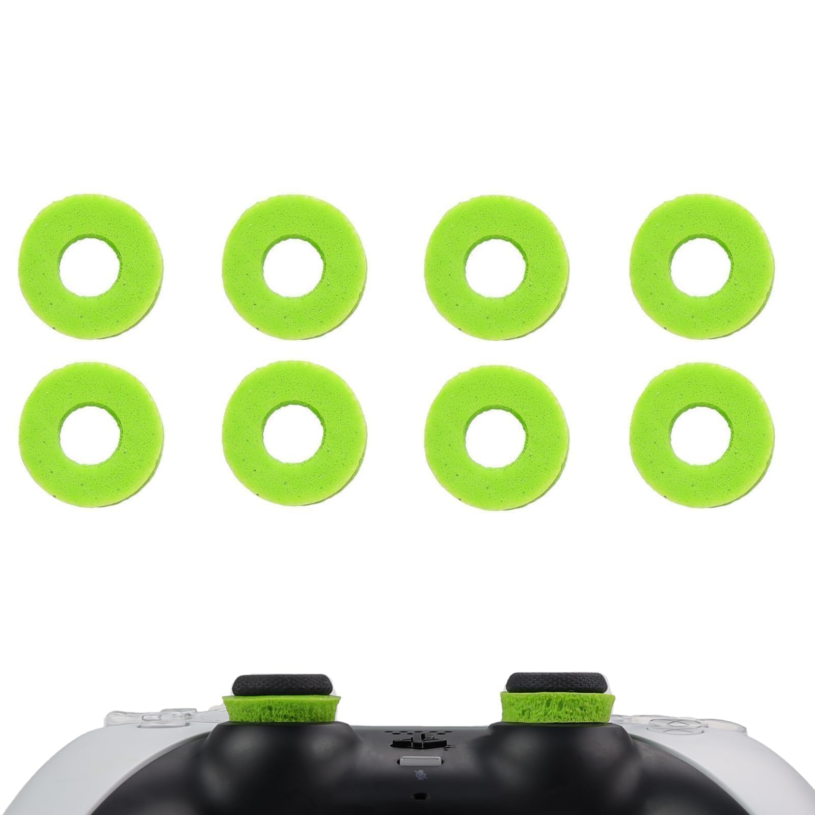 MOLOPPO 8PCS Precision Rings for PS4,for PS5, for Xbox, for PlayStation 5 Accessories, for Xbox Accessories, Gaming Accessories（Green）