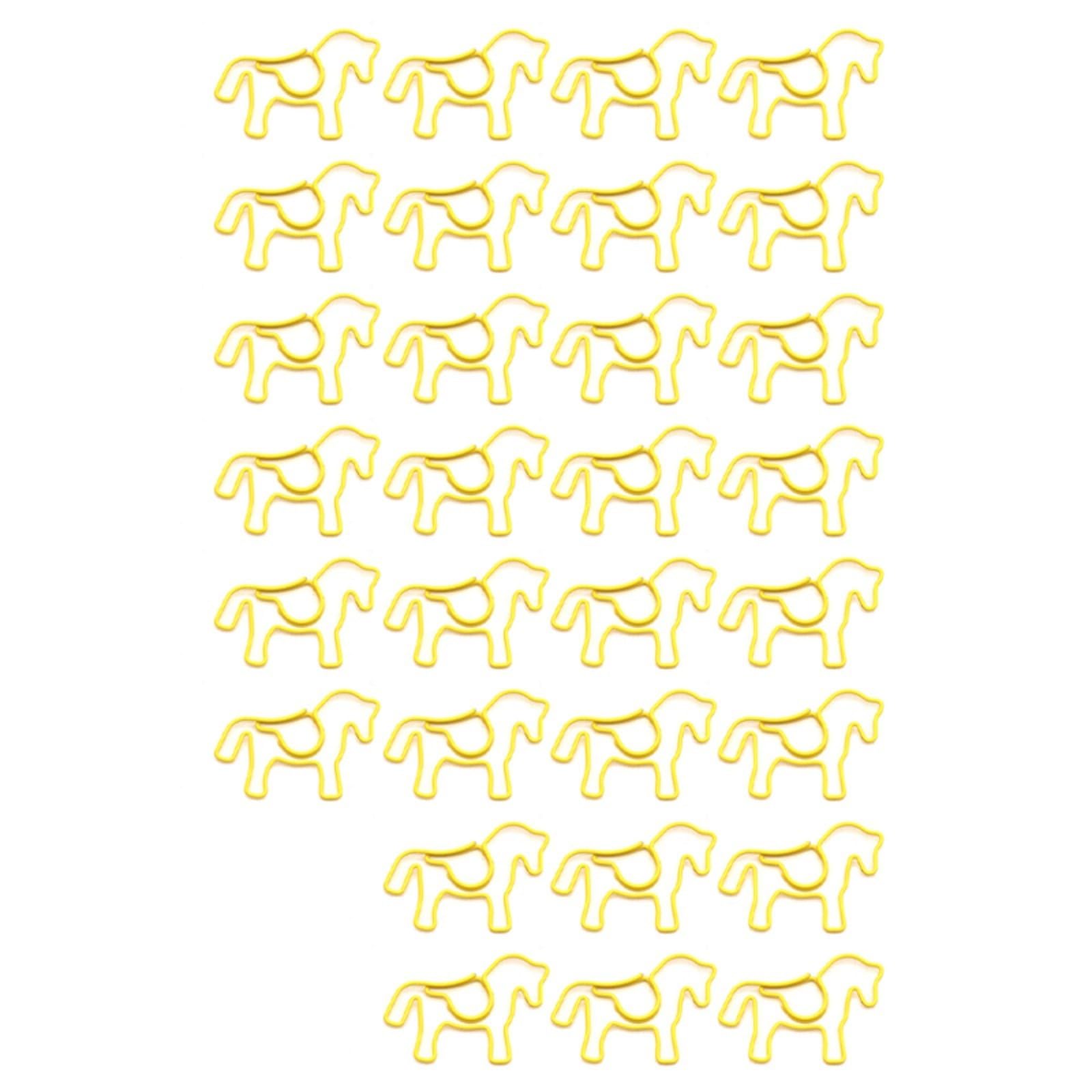RBRMHM 30Pcs Horse Shape Paper Clip 38x27mm Metal Paperclips Bookmarks Page Clips for Document Note Cards Photo Organization