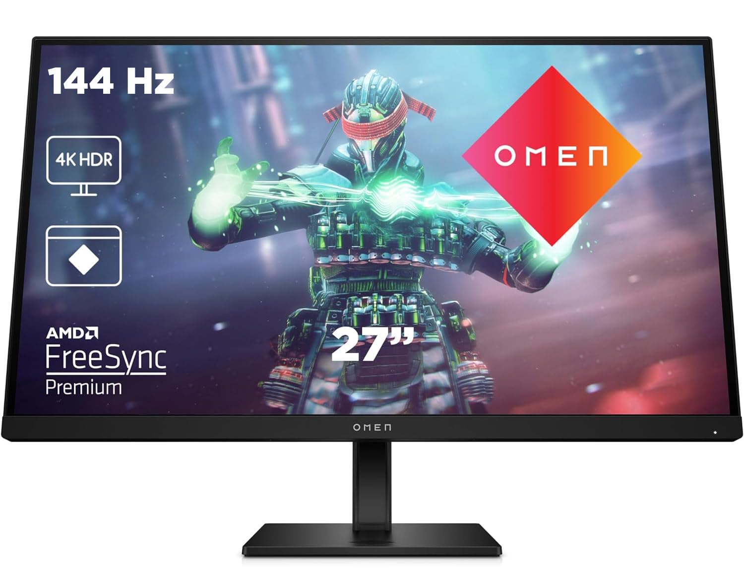 HP Omen 27k Gaming Monitor - 27 Zoll Bildschirm, 4K Display, 144Hz