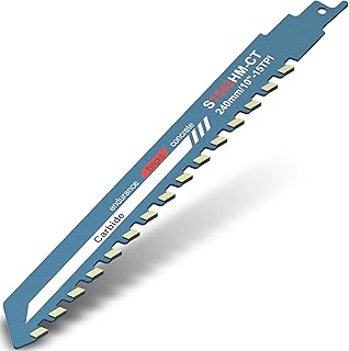 10Inch Masonry Reciprocating Saw Blade, 15TPI Titanium Carbide Concrete Saw Blades, Brick Concrete Cutting