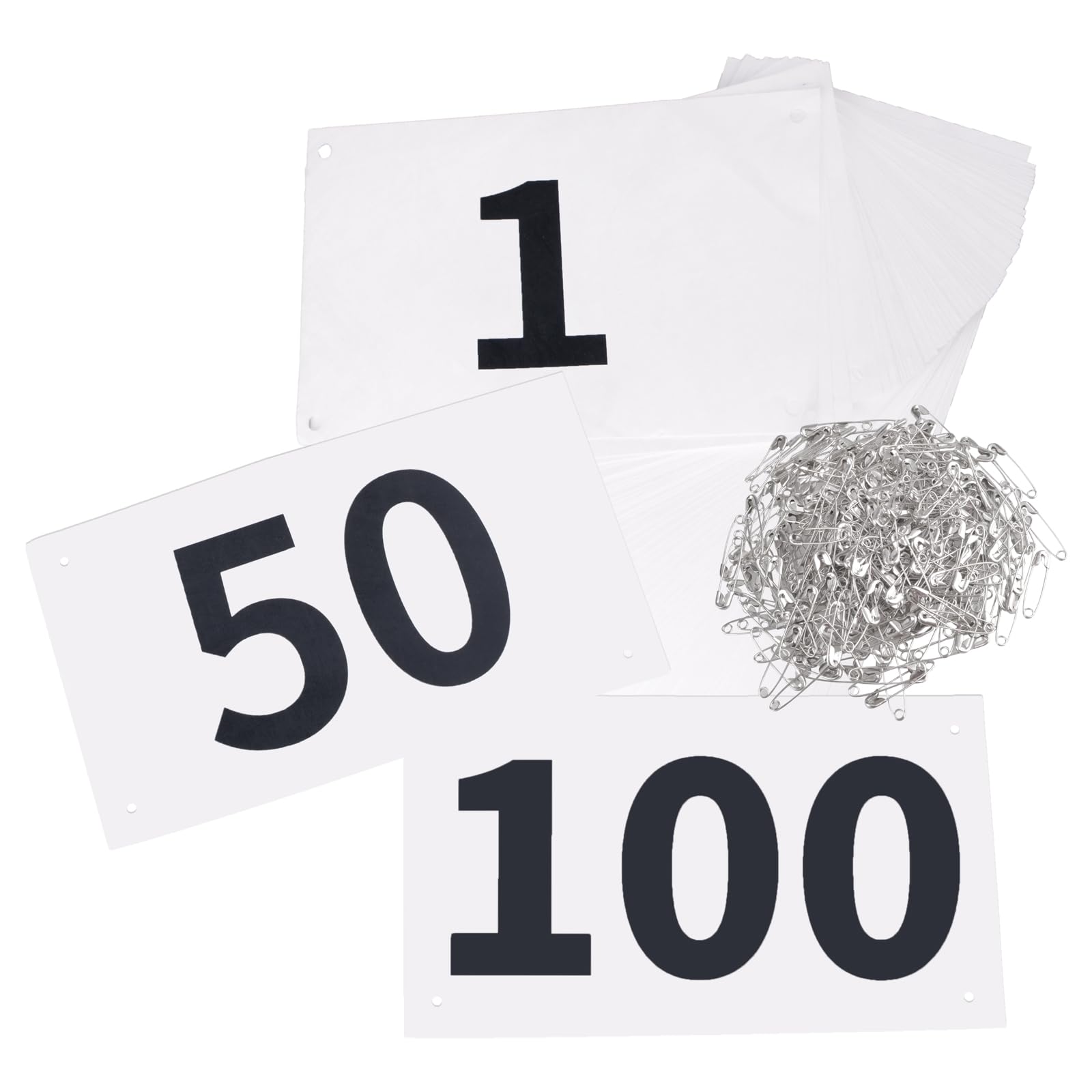 TRIWONDER Race Bibs Running Numbers with Safety Pins, Tyvek 4"x7" Large Numbers 1-500 for Marathon Runners Events Sports Games