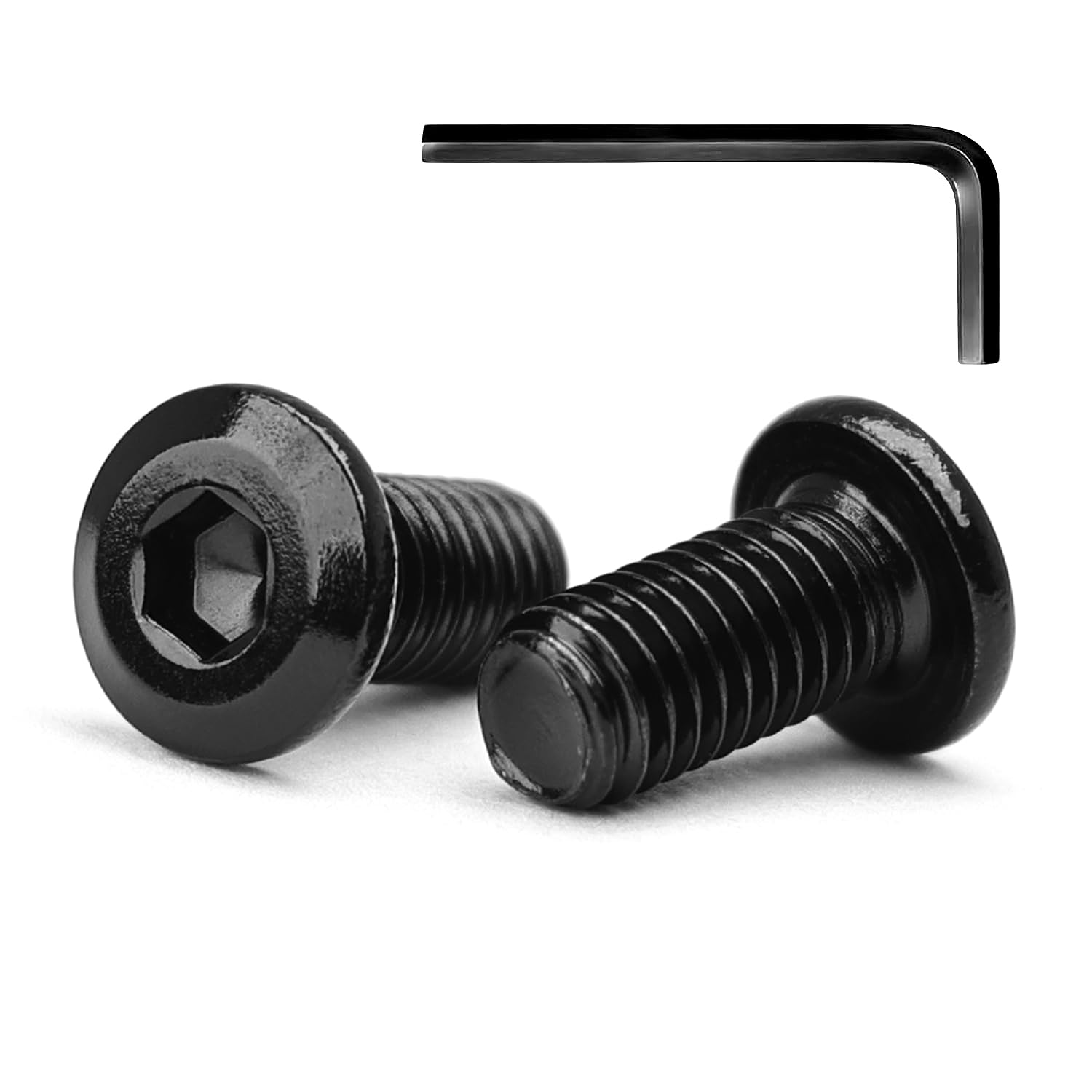 MINHER M5 x 16mm 10Pcs Flat Head Hex Socket Cap Screws Bolts, Furniture Bolts, 304 Stainless Steel 18-8, Full Thread (with Hex Spanner)