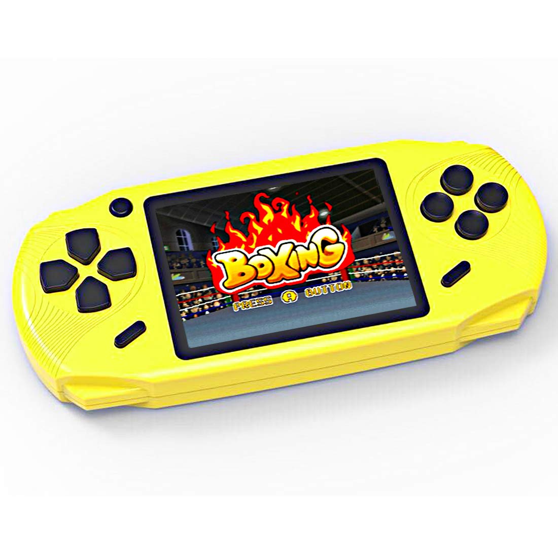 16 Bit Handheld Game Console for Kids and Adults with Built in 100 HD Puzzle Video Game 3.0'' Large Screen Senior Electronic Handheld Games Children Birthday Gift (Yellow)