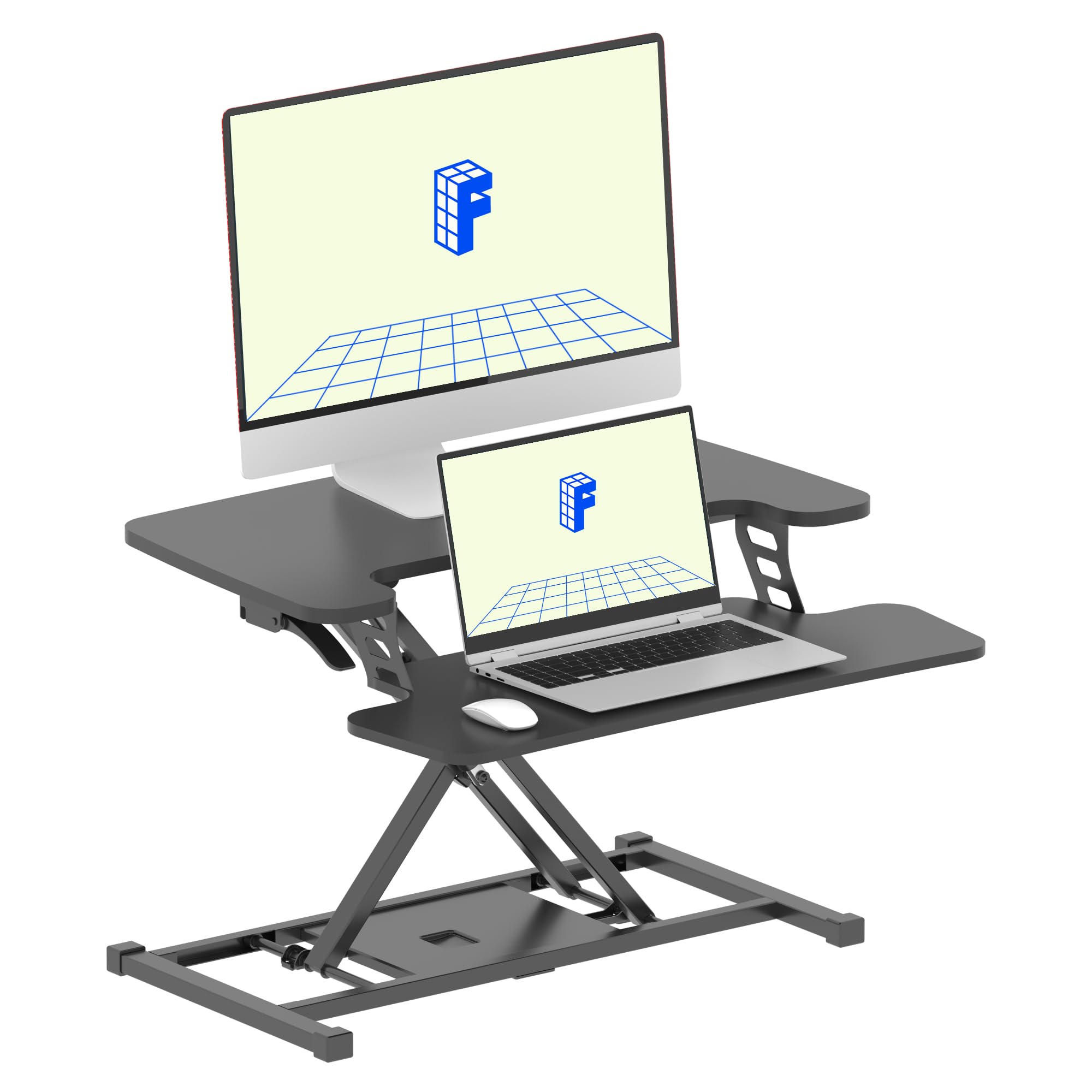 FLEXISPOT 28-Inch Height Adjustable Standing Desk Converter Stand up Tabletop Workstation for Monitor Riser