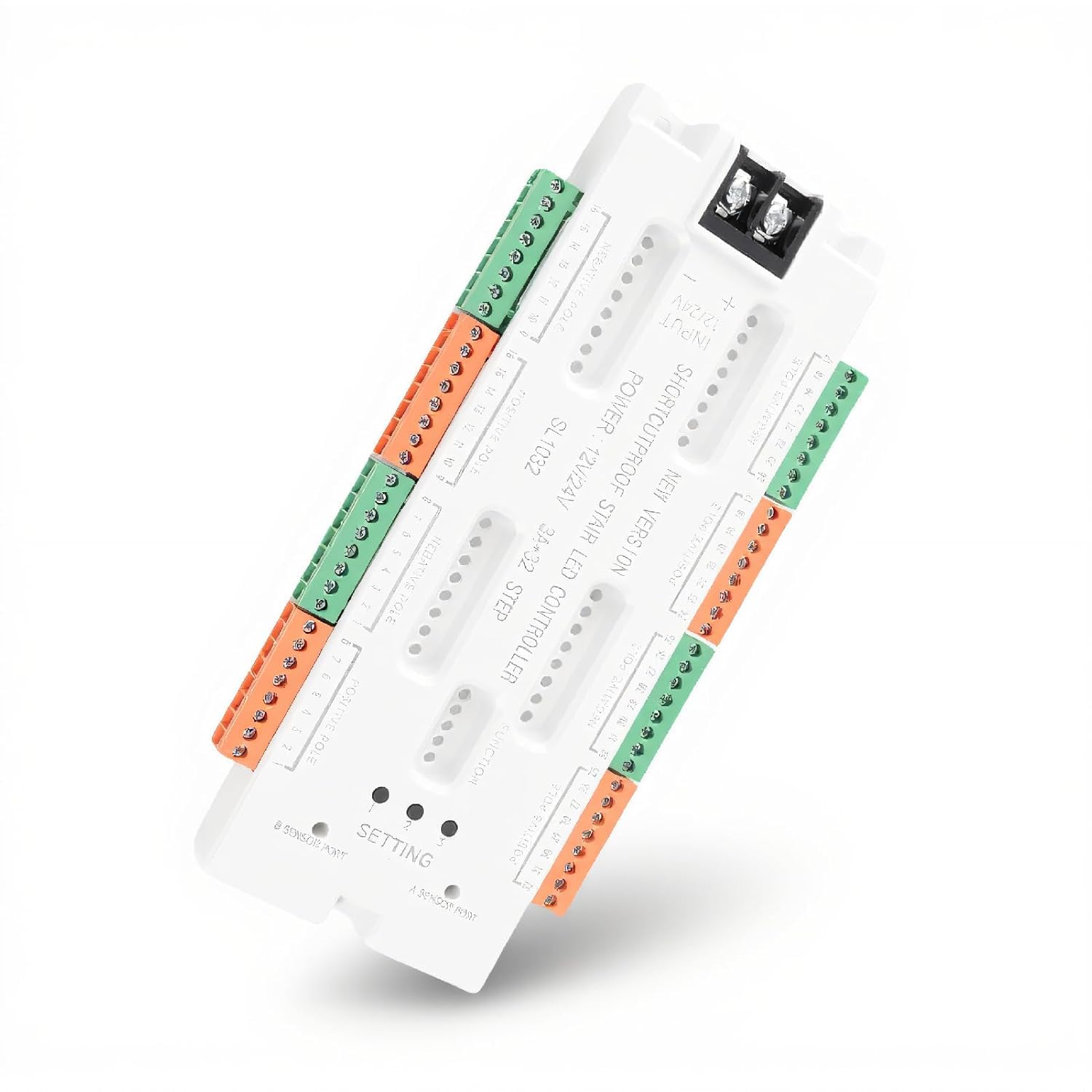 NLIGHTING Controller LED per Scale 32 Canali 12V/24V 500W con 2 Sensori PIR e Sensore Crepuscolare – Centralina Intelligente per Illuminazione Sequenziale Scale fino a 32 Gradini – Domotica Smart Home