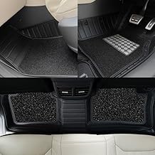 Premium 9D Car Foot Mat for Tata Nexon 2023-2025 | Luxury Leather | Double Layered | Waterproof and Washable | Custom Fit | Detachable Grass Mat | Black