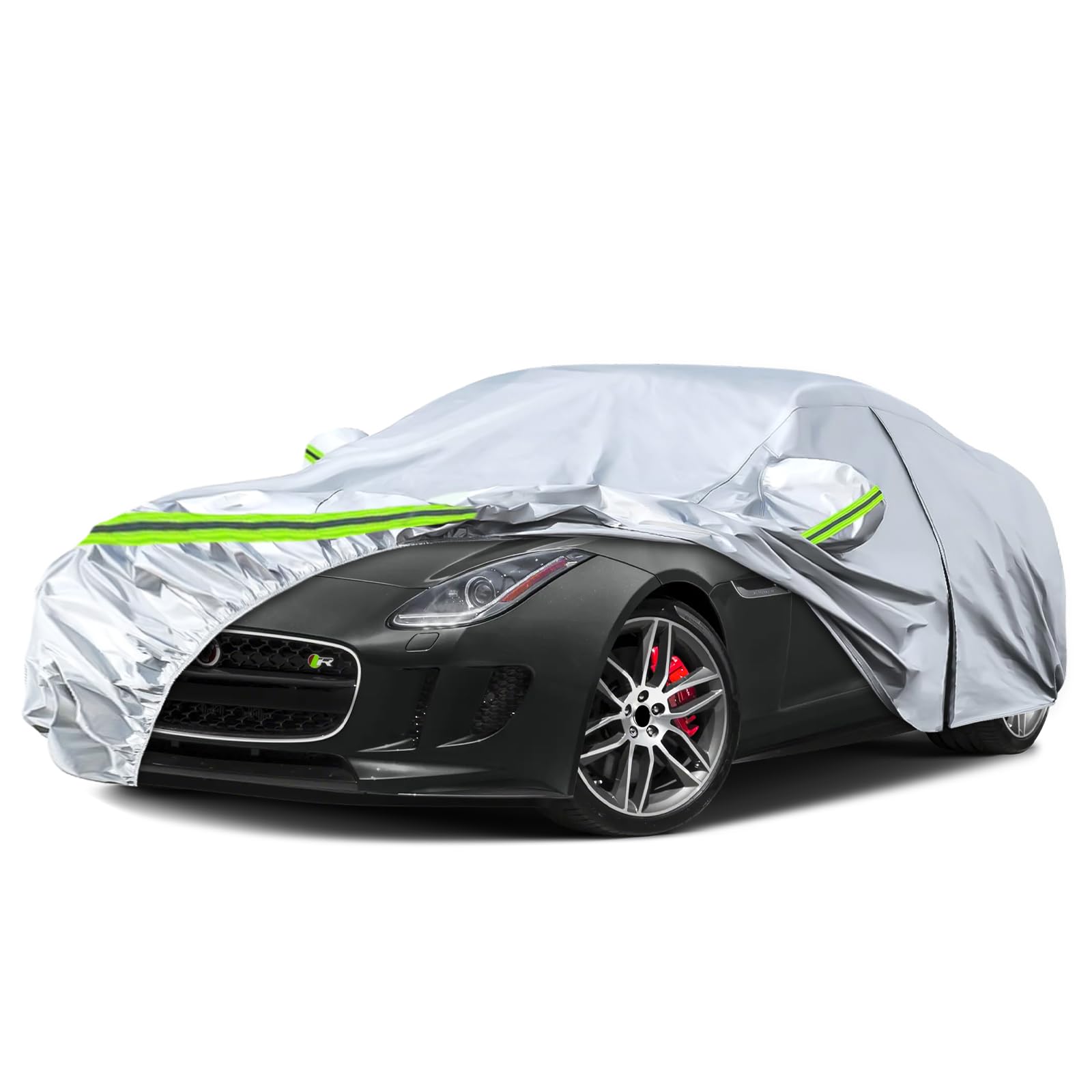 Copertura Auto per Jaguar F-Type 2014-2022, Copertura Auto Impermeabile con Cerniera Porta Laterale, Sole Pioggia Polvere UV Protezione da Tutte le Intemperie Copertura Completa Aperto