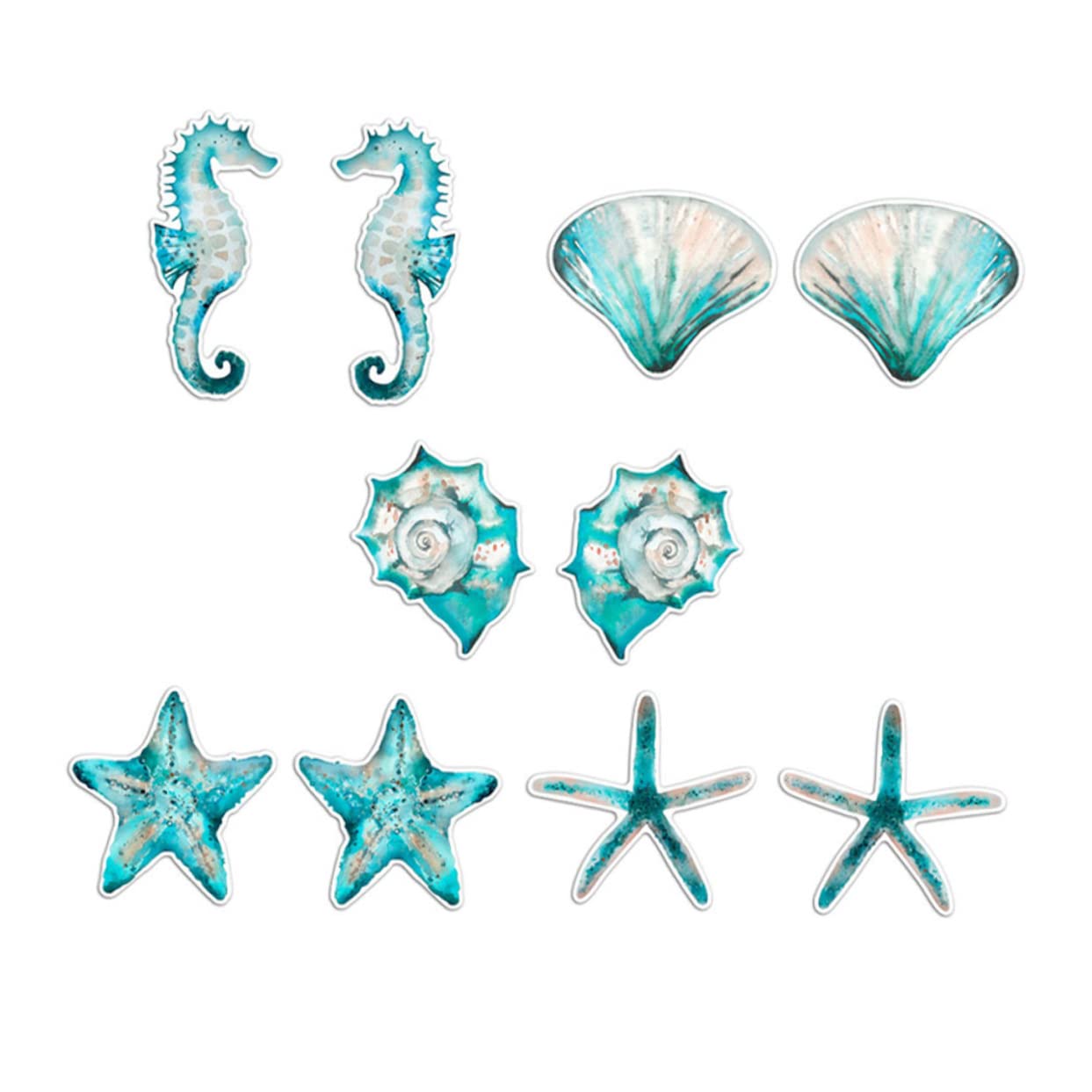 Cabilock 4 Juegos Pegatinas Anticolisión Para Ventanas Calcomanías Para Colisiones Con Decoración Del Océano Decoración De Conchas Marinas Calcomanías Para Ventanas Para 10 Uds * 4