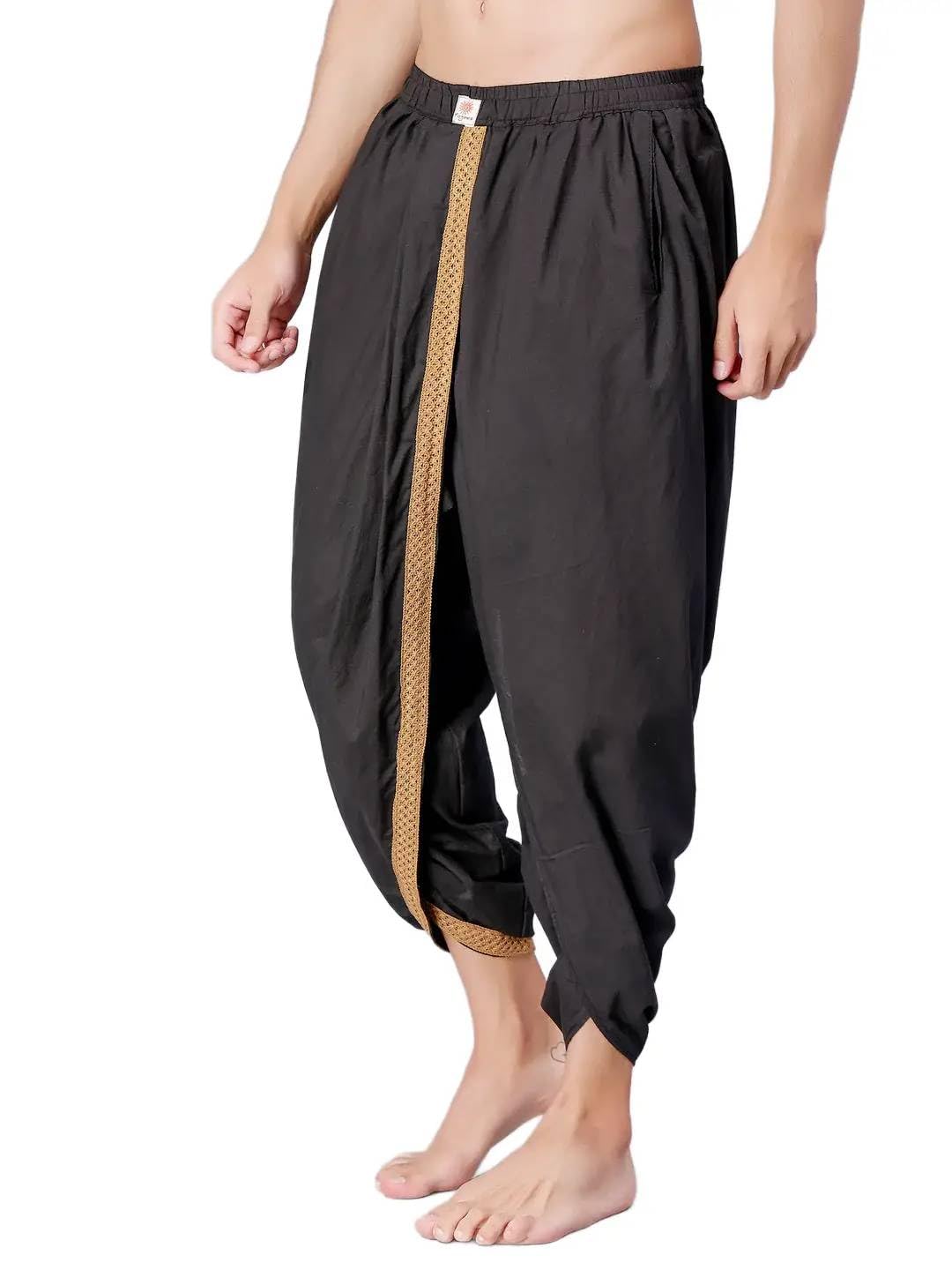 niira Dhoti Drapers Border Dhoti for Men & Women (Unisex) | Traditional Ethnic Wear | Lightweight & Comfortable for Festivals, Puja, Wedding & Cultural Occasions (Free Size)-picture-29