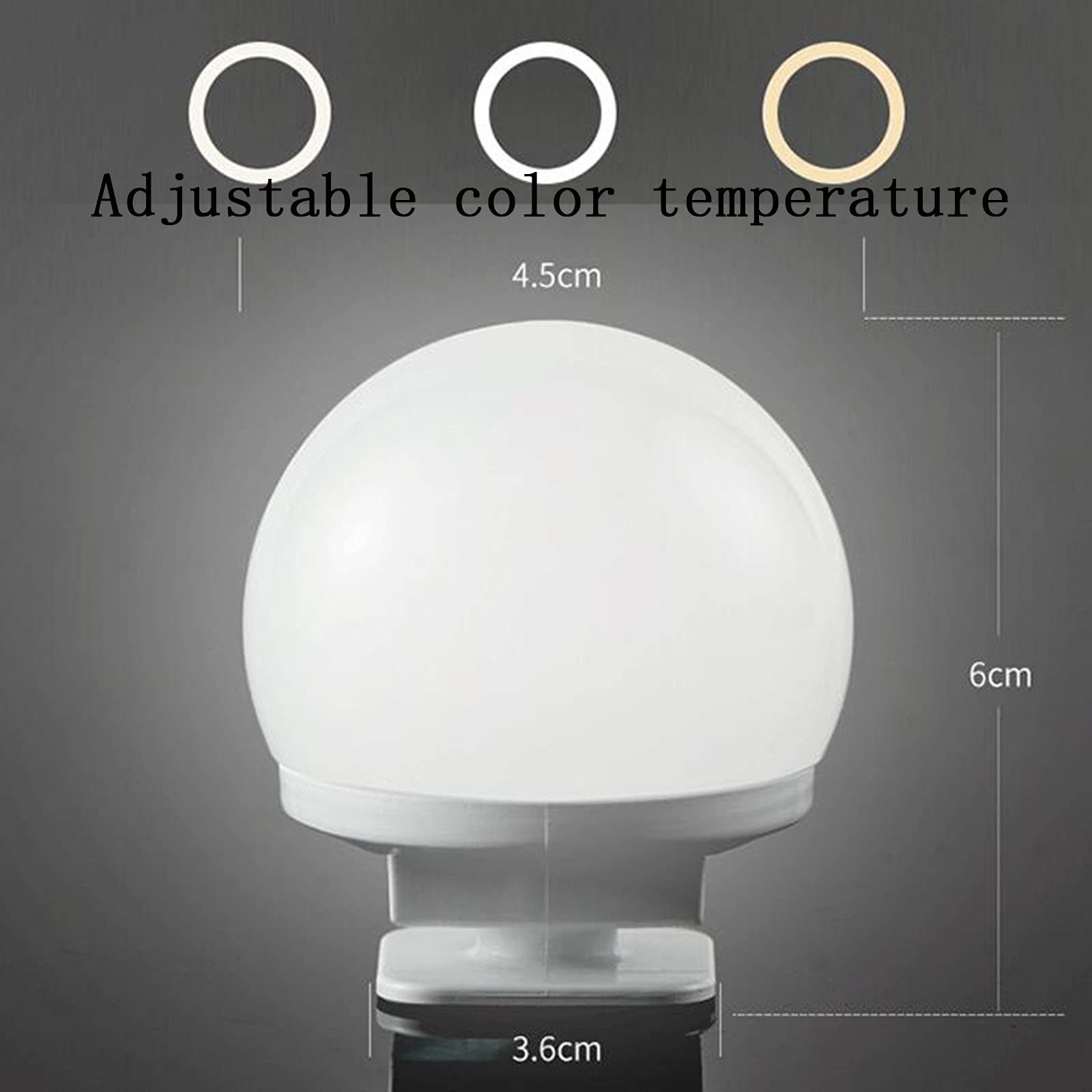 Lampes de Miroir Den Pour Coiffeuse, Miroir de Maquillage, Éclairage de Maquillage Led 10 Ampoules, Miroir Non Inclus.