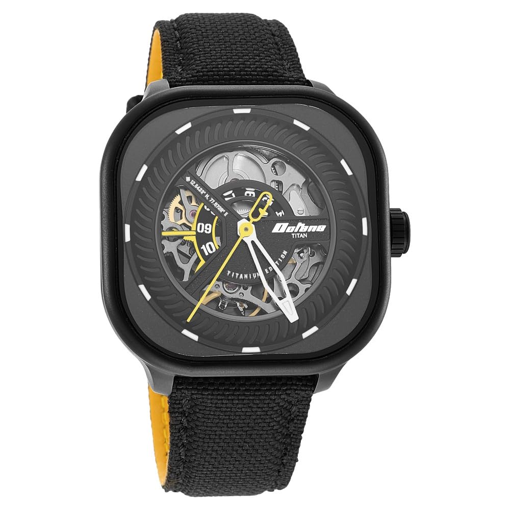 Titan Octane Aerobatics Black Dial Automatic Fabric Strap Watch for Men-NR1859NL01