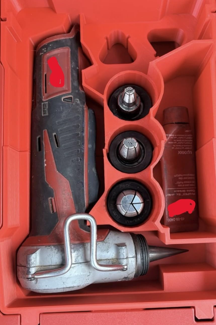 Organizer insert for Packout that fits M12 PEX Tool Compact Organizer Tool Accessory in RED