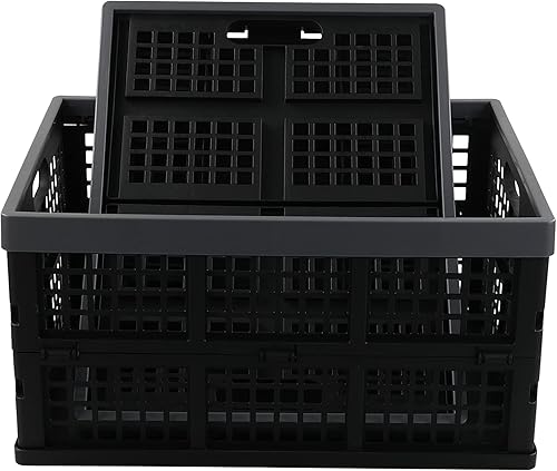 Miniatura 7 de Cajas de leche de almacenamiento de plástico de 34 L, cesta de almacenamiento plegable grande, 2 paquetes