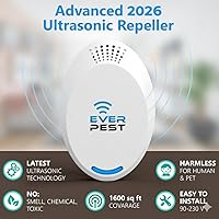 Vista 2 de Ultrasonic Pest Repeller (2-Pack) Plug in Flea Rat Roach Mosquito Cockroaches Rodent Spider Scorpion Fruit Fly Insect Indoor Plug Repellent