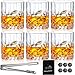 SuproBarware Set di 6 bicchieri da whisky vintage 300 ml di vetro di cristallo senza piombo per Bourbon, Brandy, Rum e cocktail