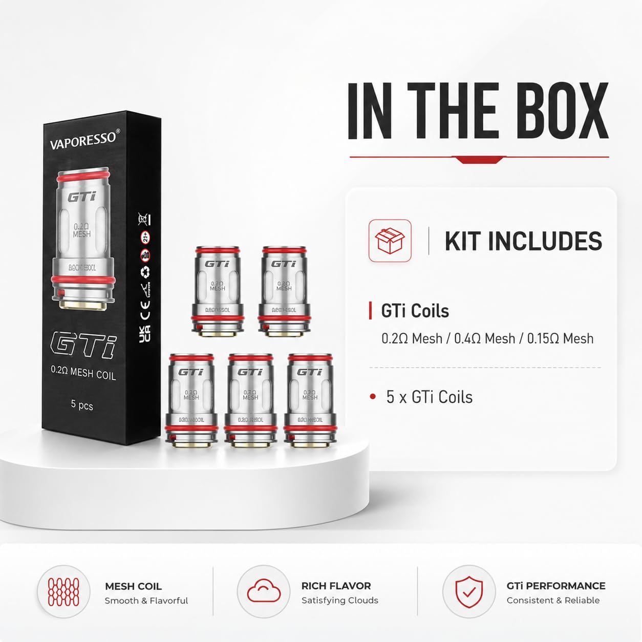 VAPORESSO GTI Coil 0.2 Ohm [Pack of 5]